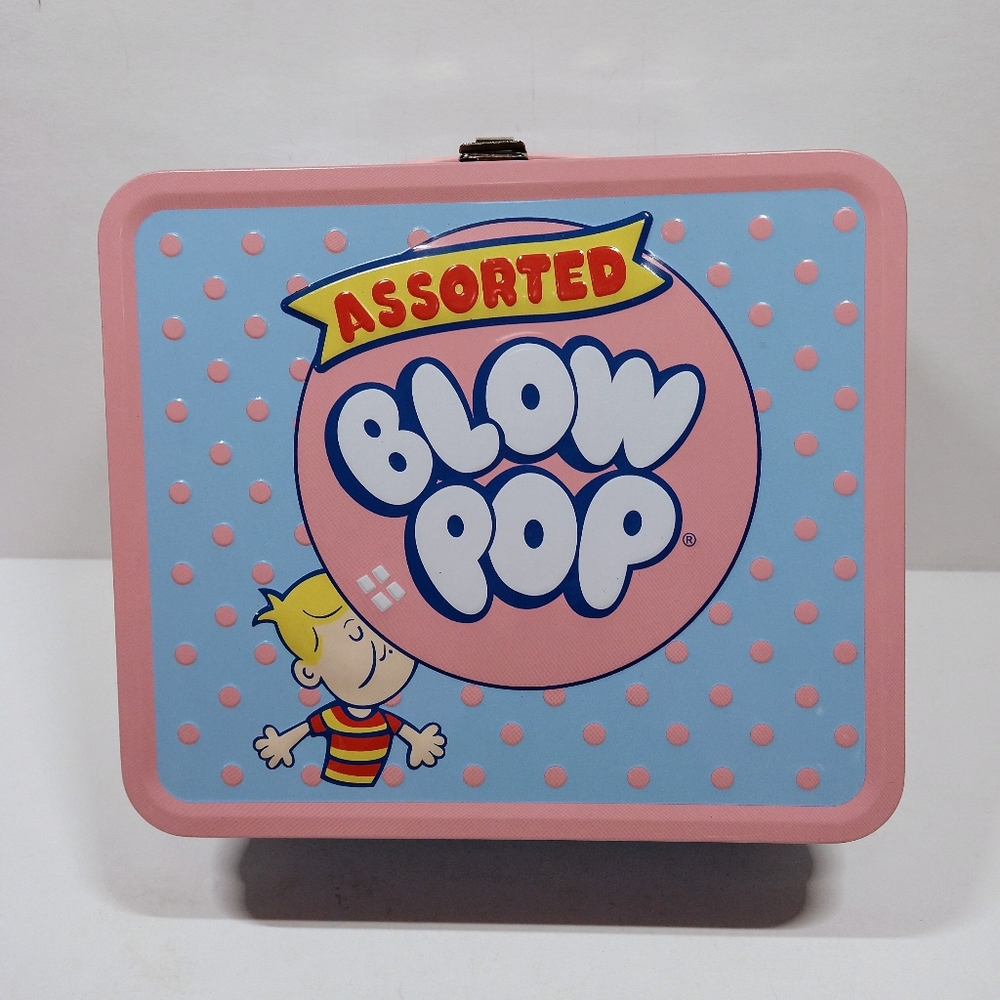VTG BLOW POP METAL LUNCH BOX HIGH GRADE BRIGHT COLORS
